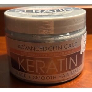 Advanced Clinicals Keratin Sleek + Smooth Hair Mask 12oz Damaged Hair